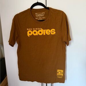 Mitchell & Ness Brown & Yellow San Diego Padres Short Sleeve Tee